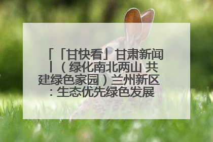 「甘快看」甘肃新闻丨（绿化南北两山 共建绿色家园）兰州新区：生态优先绿色发展 打造生态环保示范区