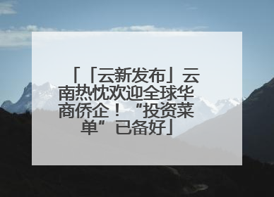「云新发布」云南热忱欢迎全球华商侨企！“投资菜单”已备好