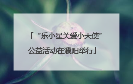 “乐小星关爱小天使”公益活动在濮阳举行