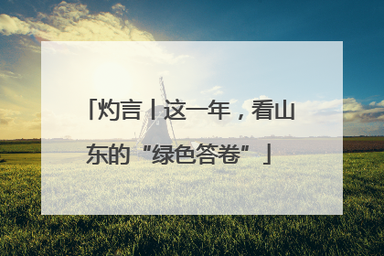 灼言丨这一年，看山东的“绿色答卷”
