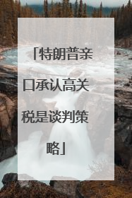 特朗普亲口承认高关税是谈判策略