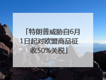 特朗普威胁自6月1日起对欧盟商品征收50%关税