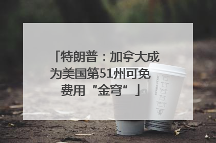 特朗普：加拿大成为美国第51州可免费用“金穹”