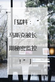猛料：“马斯克被长期秘密监控！”
