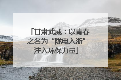 甘肃武威：以青春之名为“陇电入浙”注入环保力量
