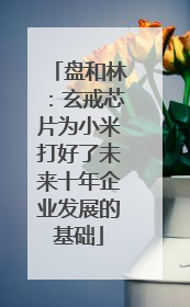 盘和林：玄戒芯片为小米打好了未来十年企业发展的基础