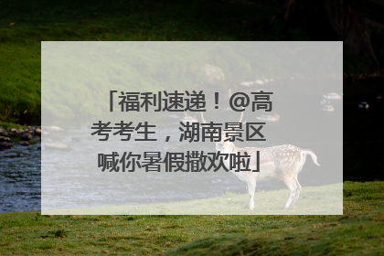 福利速递！@高考考生，湖南景区喊你暑假撒欢啦