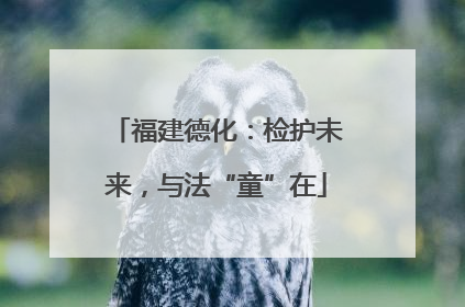 福建德化：检护未来，与法“童”在