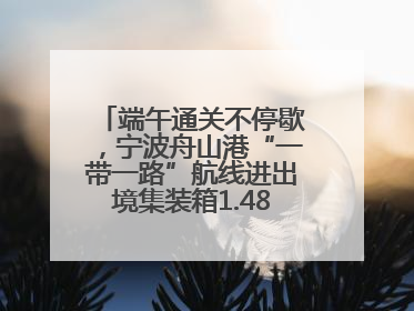 端午通关不停歇，宁波舟山港“一带一路”航线进出境集装箱1.48万标箱
