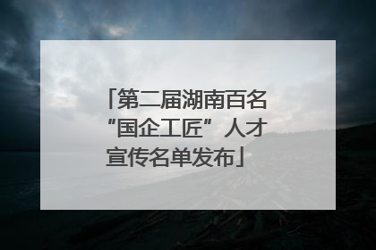 第二届湖南百名“国企工匠”人才宣传名单发布