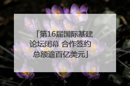第16届国际基建论坛闭幕 合作签约总额逾百亿美元