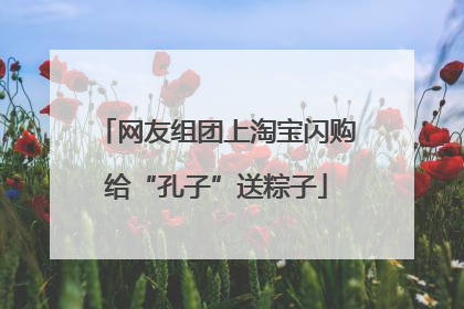 网友组团上淘宝闪购给“孔子”送粽子