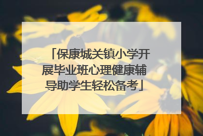 保康城关镇小学开展毕业班心理健康辅导助学生轻松备考