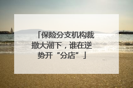 保险分支机构裁撤大潮下，谁在逆势开“分店”
