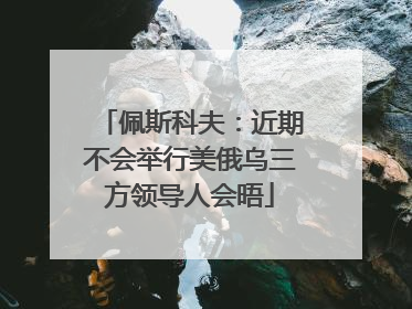 佩斯科夫：近期不会举行美俄乌三方领导人会晤