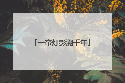 一帘灯影溯千年