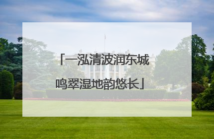 一泓清波润东城 鸣翠湿地韵悠长