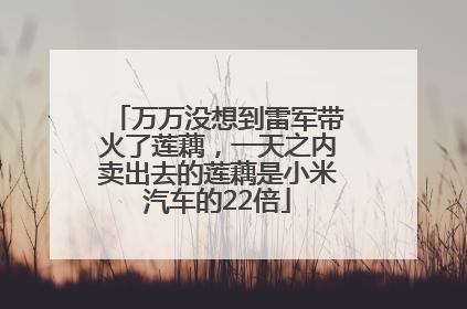 万万没想到雷军带火了莲藕，一天之内卖出去的莲藕是小米汽车的22倍