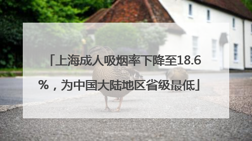 上海成人吸烟率下降至18.6%，为中国大陆地区省级最低