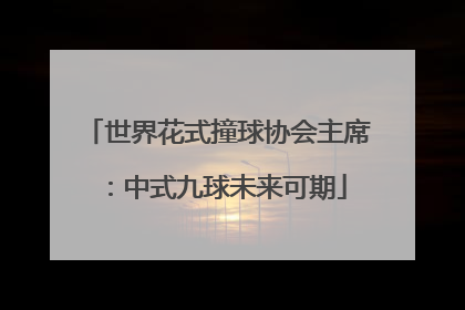 世界花式撞球协会主席：中式九球未来可期