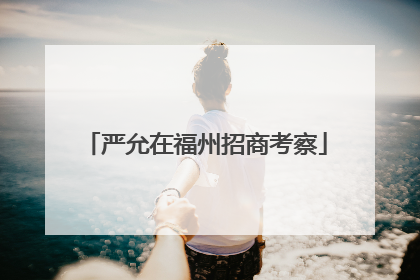 严允在福州招商考察