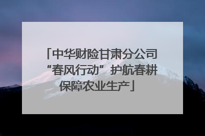 中华财险甘肃分公司“春风行动”护航春耕 保障农业生产