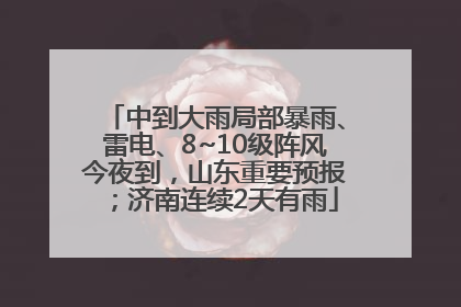 中到大雨局部暴雨、雷电、8~10级阵风今夜到，山东重要预报；济南连续2天有雨