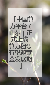 中国算力平台（山东）正式上线 算力租赁有望迎黄金发展期