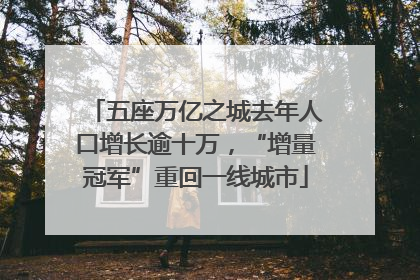 五座万亿之城去年人口增长逾十万，“增量冠军”重回一线城市