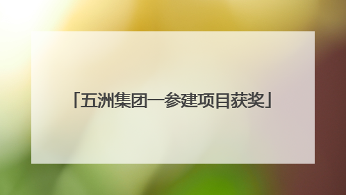五洲集团一参建项目获奖