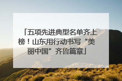 五项先进典型名单齐上榜！山东用行动书写“美丽中国”齐鲁篇章