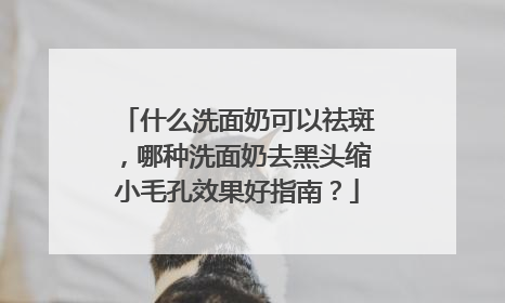 什么洗面奶可以祛斑，哪种洗面奶去黑头缩小毛孔效果好指南？