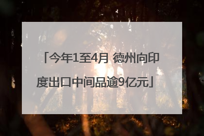 今年1至4月 德州向印度出口中间品逾9亿元