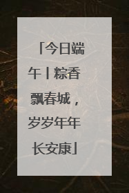 今日端午丨粽香飘春城，岁岁年年长安康