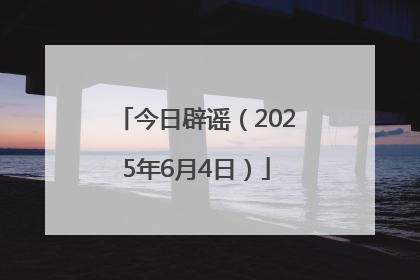 今日辟谣（2025年6月4日）