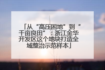 从“高压困地”到“千亩良田”：浙江金华开发区这个地块打造全域整治示范样本