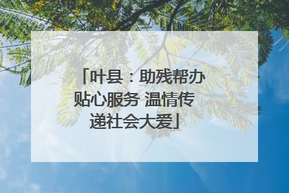 叶县：助残帮办贴心服务 温情传递社会大爱