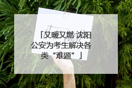又暖又燃 沈阳公安为考生解决各类“难题”