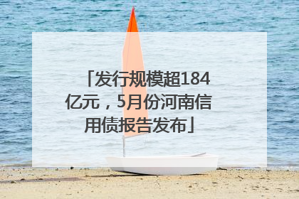 发行规模超184亿元，5月份河南信用债报告发布