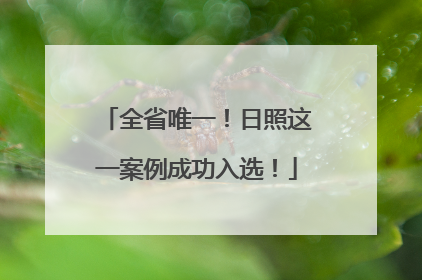 全省唯一！日照这一案例成功入选！
