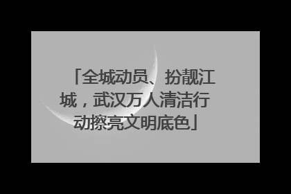 全城动员、扮靓江城，武汉万人清洁行动擦亮文明底色