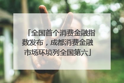 全国首个消费金融指数发布，成都消费金融市场环境列全国第六