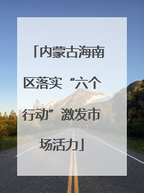 内蒙古海南区落实“六个行动”激发市场活力
