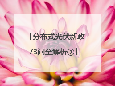 分布式光伏新政73问全解析②