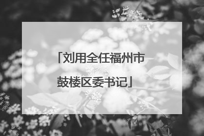 刘用全任福州市鼓楼区委书记