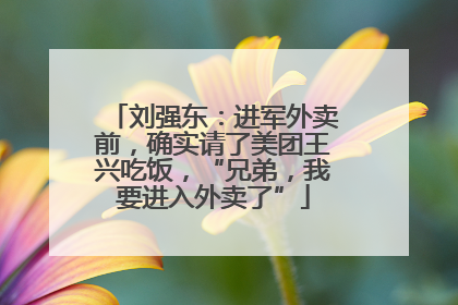 刘强东：进军外卖前，确实请了美团王兴吃饭，“兄弟，我要进入外卖了”