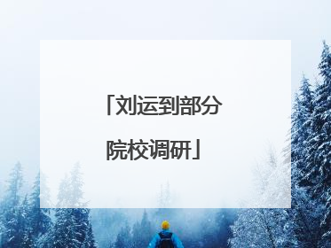 刘运到部分院校调研