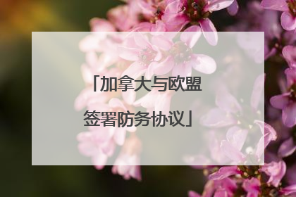 加拿大与欧盟签署防务协议