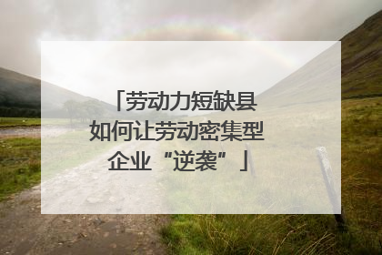 劳动力短缺县 如何让劳动密集型企业“逆袭”