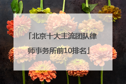北京十大主流团队律师事务所前10排名